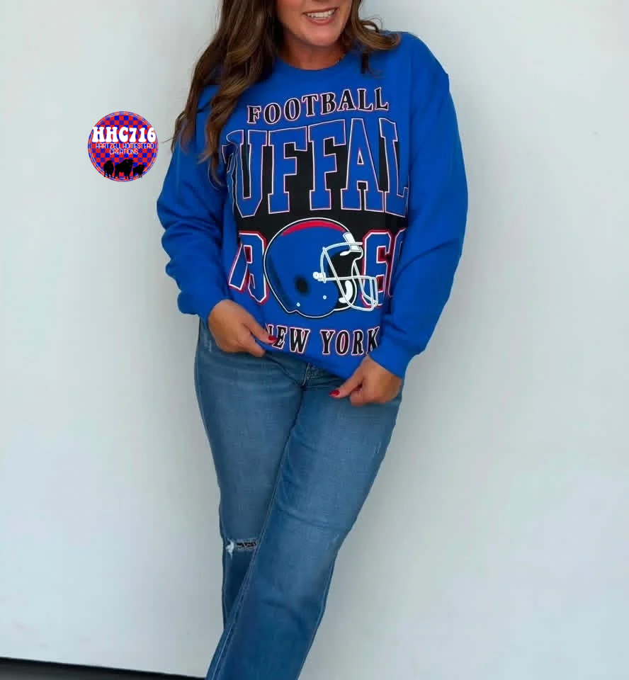 Buffalo Football Royal Blue Crewneck