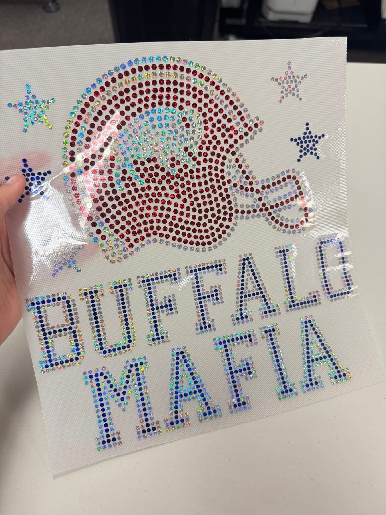 Buffalo Mafia Red Helmet Sparkle
