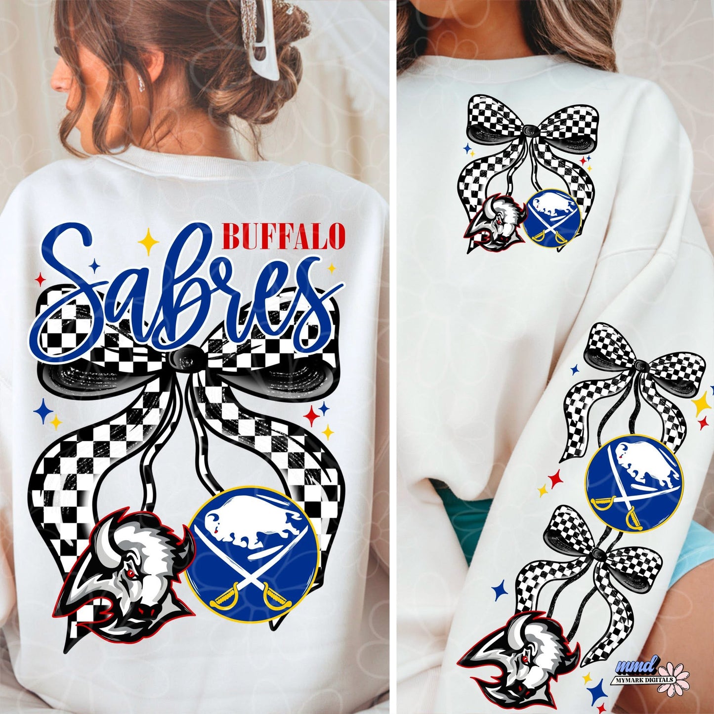 Hockey Checkered Bow