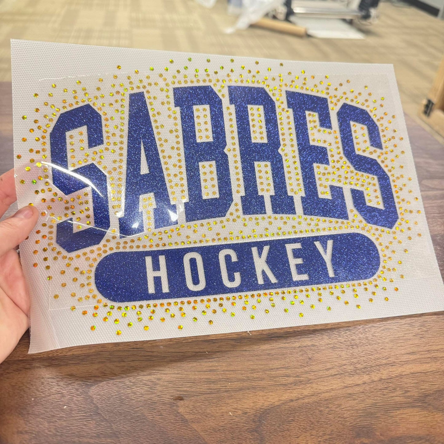 Sabres Hockey Bling/Rhinestone