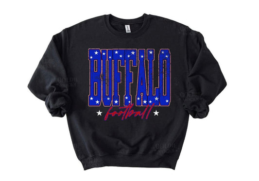 Buffalo Football Distressed Stars