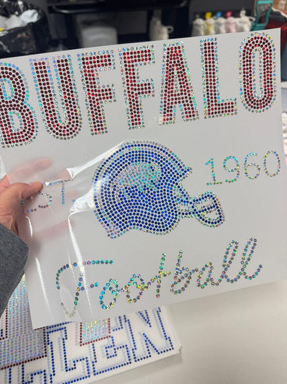 Buffalo Football Blue Helmet Sparkle