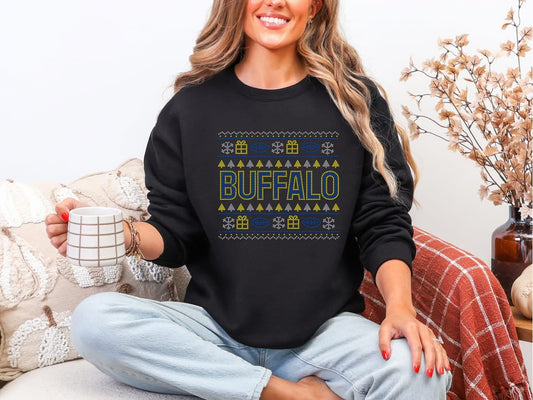 Buffalo Hockey Ugly Sweater Sparkle