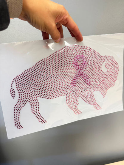 Buffalo Breast Cancer Awareness Rhinestone