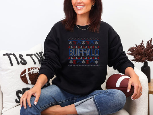 Buffalo Football Ugly Sweater Sparkle