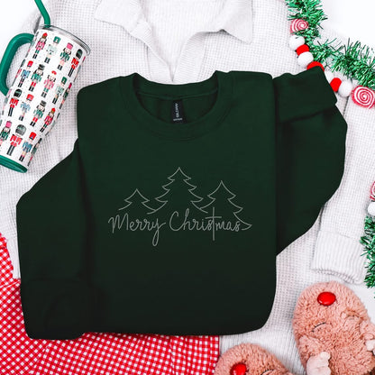 Merry Christmas Trees Sparkle