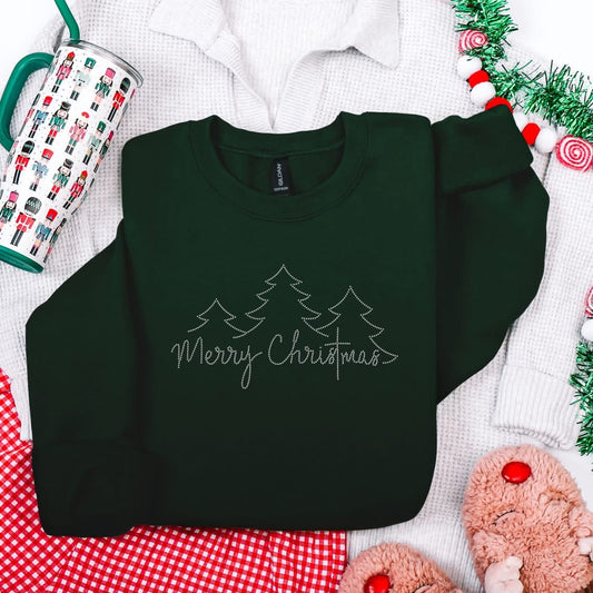 Merry Christmas Trees Sparkle