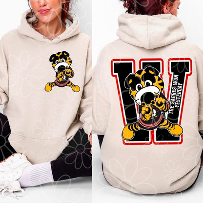 Big W Mascot Front & Back R/B YOUTH