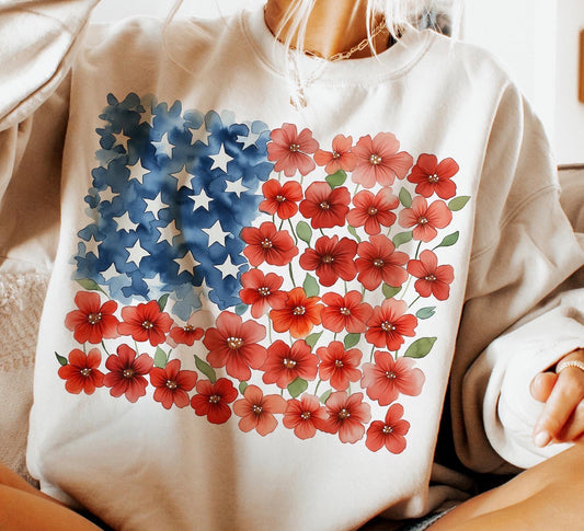 Floral American Flag
