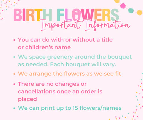 Printed Birth Flower Blankets