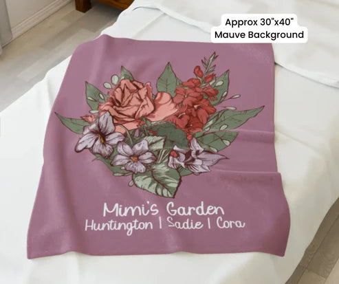 Printed Birth Flower Blankets
