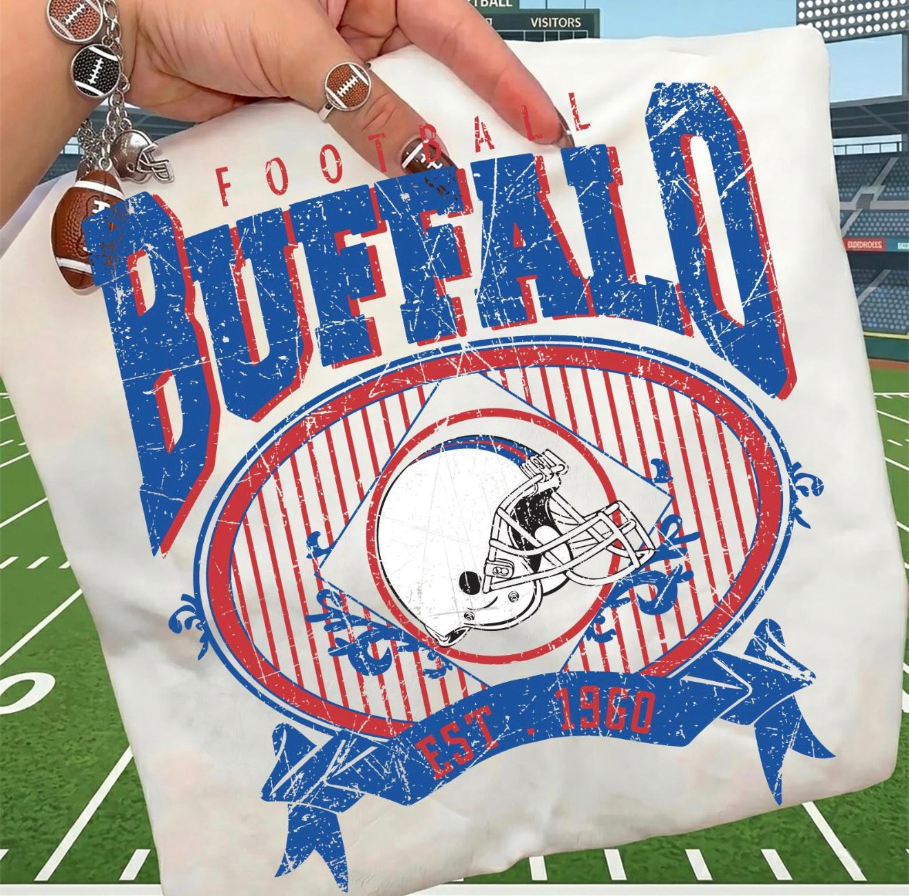 Buffalo Football Stripe Vintage Feel