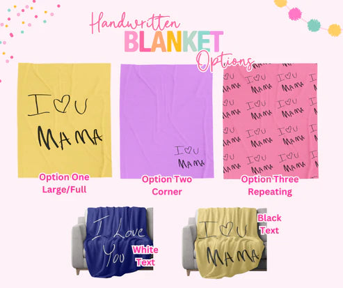 Handwritten Blankets (Upload Your Own Image!)