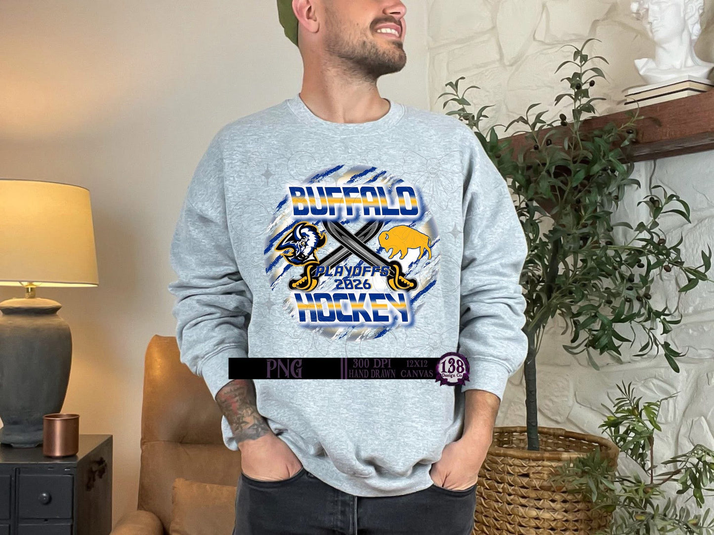 Buffalo Playoffs Circle Yellow/Blue