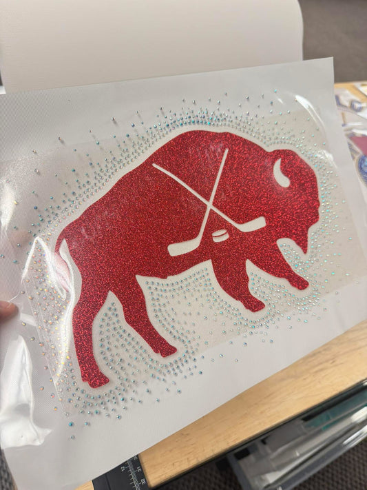 Hockey Buffalo Glitter/Rhinestone