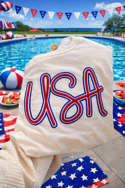 USA Puff Embroidery