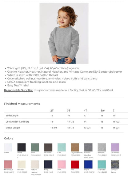 Sweet As Pie Toddler Crewneck