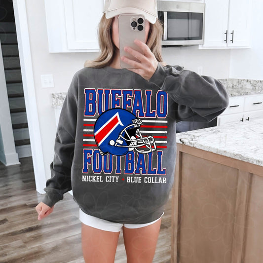 Buffalo Football Nickel City Blue Collar Front Only
