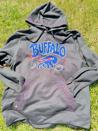 Buffalo Full Rhinestone Hoodie