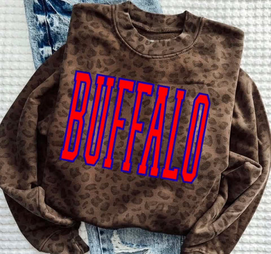 Camo OR Leopard Buffalo Crewneck