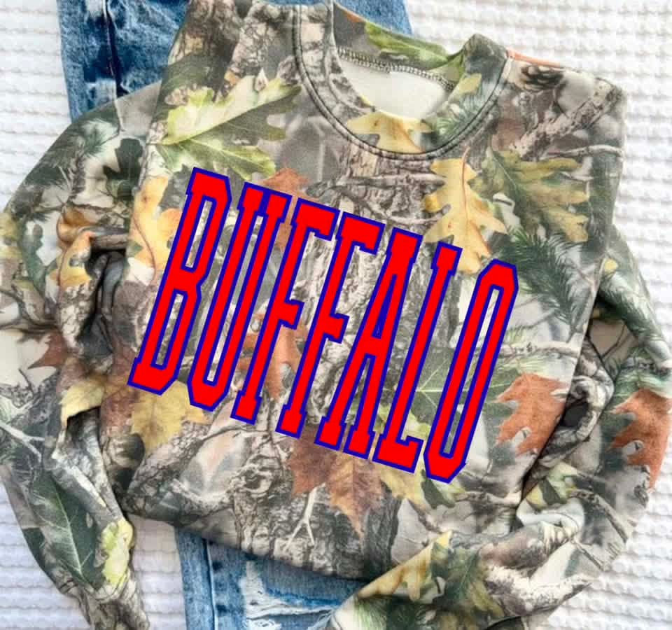 Camo OR Leopard Buffalo Crewneck