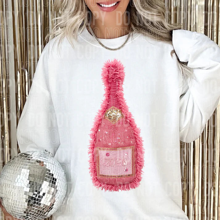 New Years Eve Champagne Pink Faux Yarn