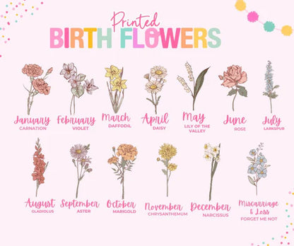 Printed Birth Flower Blankets