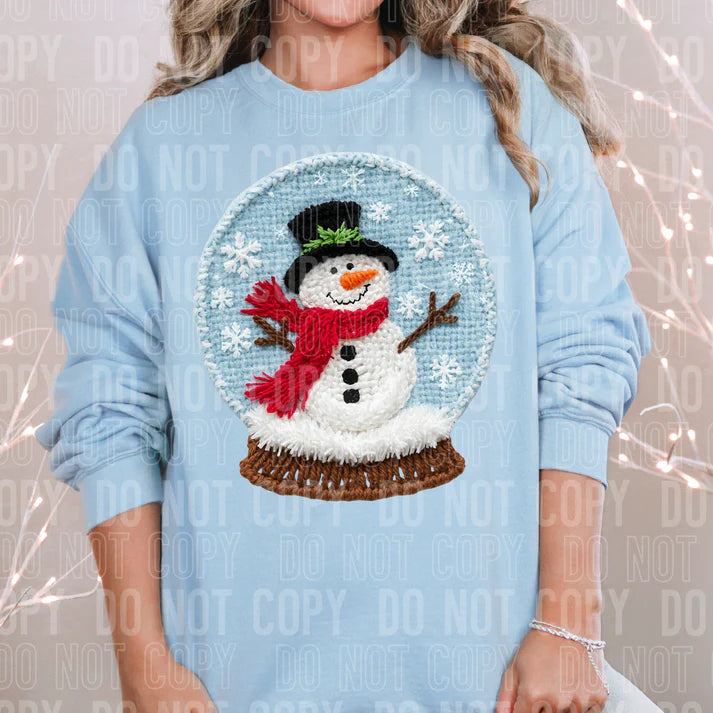 Snowman Globe Faux Yarn