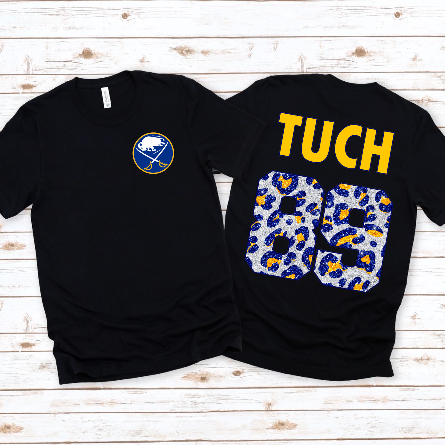 Buffalo Hockey YELLOW/BLUE Custom Glitter Player