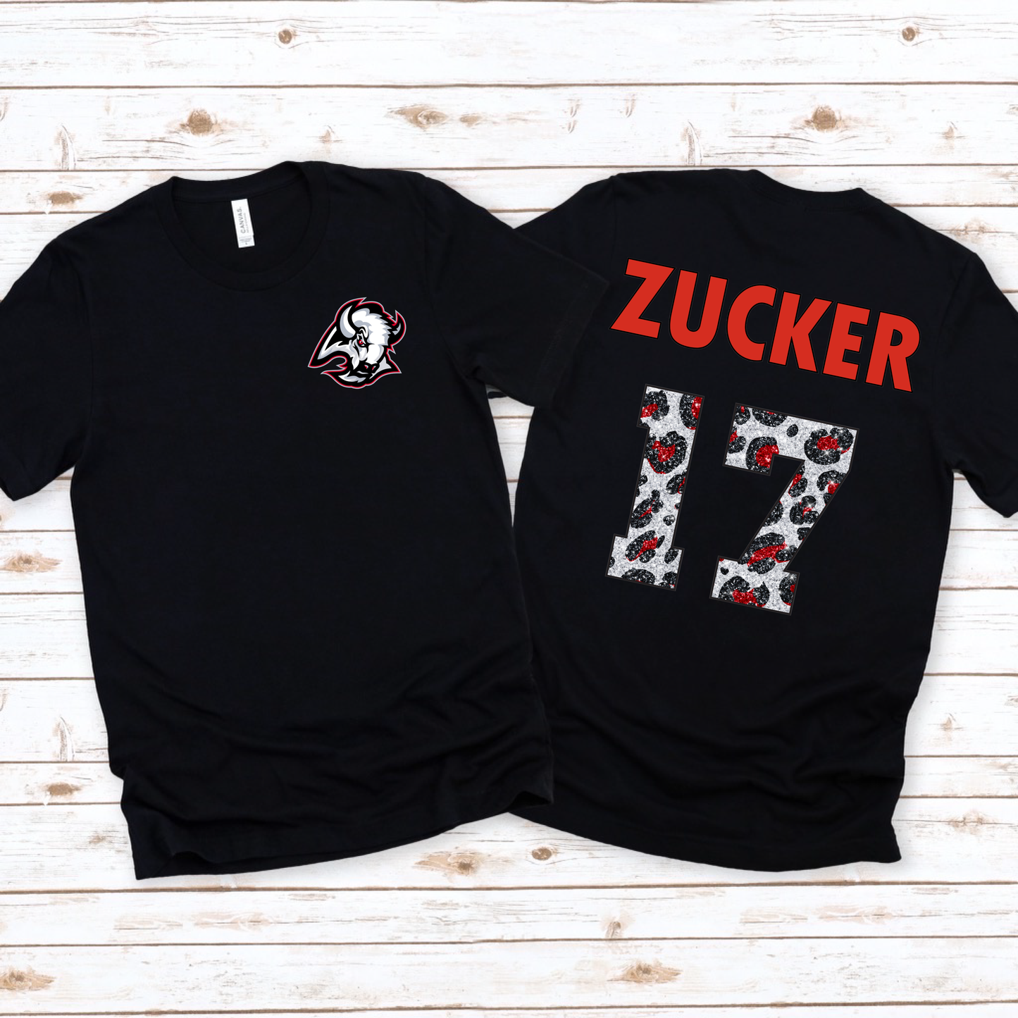 Buffalo Hockey RED/BLACK Custom Glitter Player